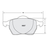 Performance Friction 0687.10 Front Brake Pads - VW/Audi