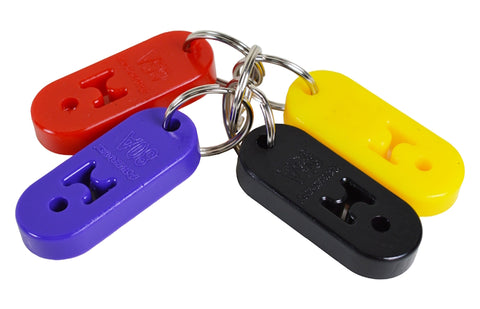 Promotional Items POWERFLEX KEYRINGS MATERIAL DUROMETER DEMO KEYRINGS Set of 4 KEYRING-DEMO