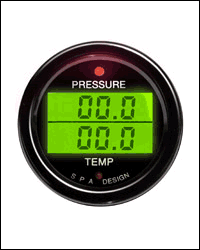 SPA Dual gauge - Oil pressure/Oil temp White face