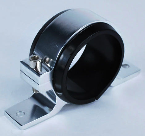 Fuel Pump Bracket to suit Bosch 044 pump or Sytec Filter - Aluminium - Silver