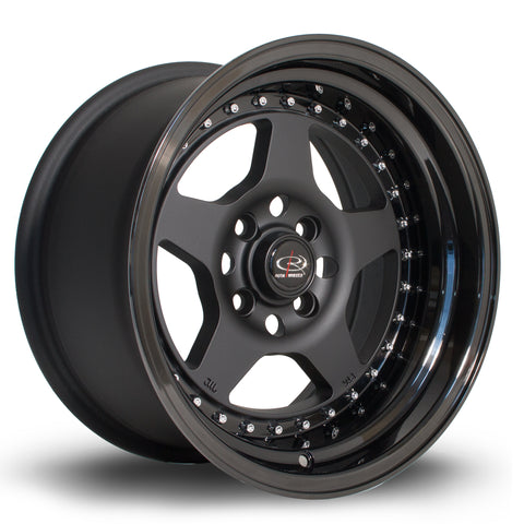 Rota Kyusha 15x8 4x114 ET0 Black with Lip Alloy wheel