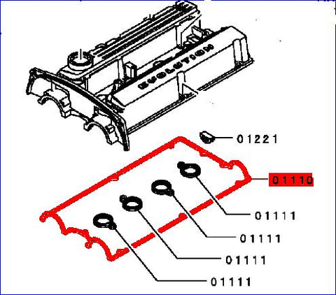 Mitsubishi Gasket - Rocker Cover - EVO 4-8 - MD340535