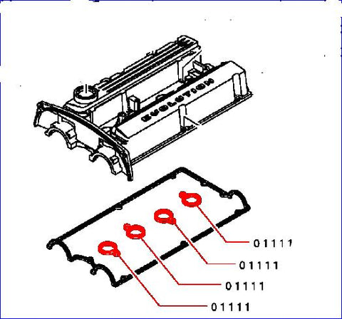 Mitsubishi Gasket - Plug Seal (Rocker) - EVO 1-9 - MD186785 - EACH