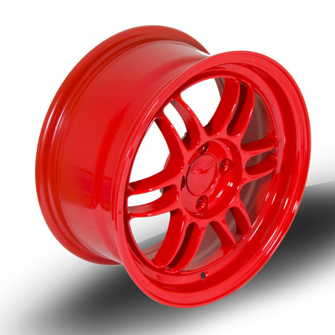 356 Wheels TFS301 - Hyper Red 15x7 4x100 ET35 Wheels